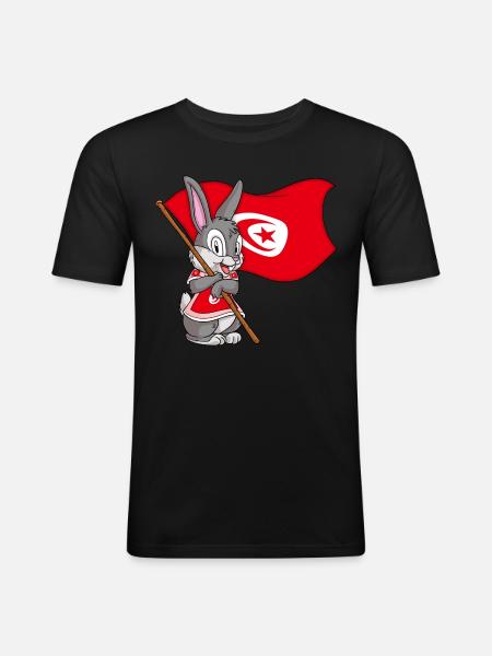 Tunisia Rabbit - Men's Slim Fit T-Shirt - black