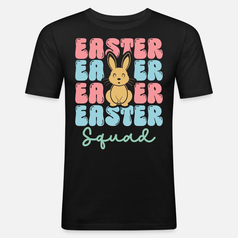 Easter squad - Männer Slim Fit T-Shirt - Schwarz