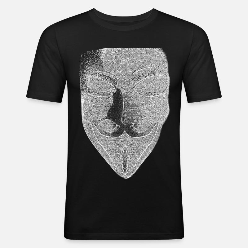 Anonymous v like vendetta mask - Men's Slim Fit T-Shirt - black