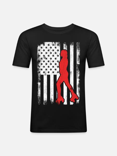 USA roller skater - Men's Slim Fit T-Shirt - black