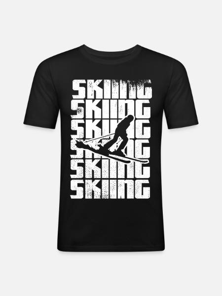 Funny skier - Men's Slim Fit T-Shirt - black