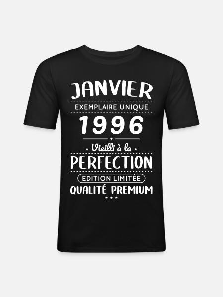30th Anniversary - January 1996 Perfection - Men's Slim Fit T-Shirt - black