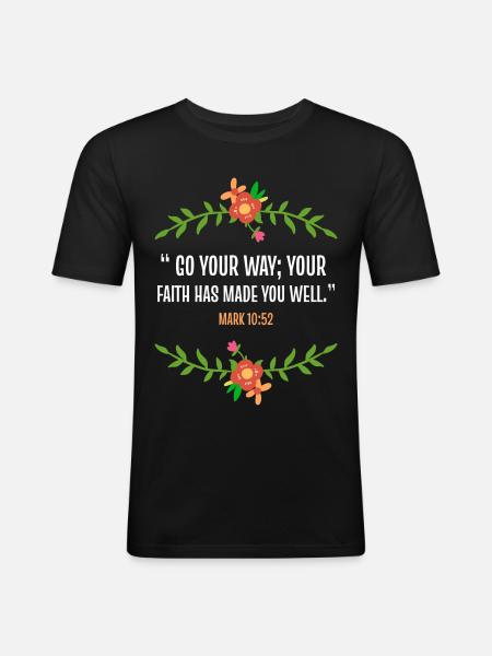 Bible verse Mark 10 52 - Men's Slim Fit T-Shirt - black