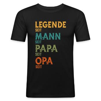 Opa Legende Seit Personalisiertes Jahresgeschenk - Männer Slim Fit T-Shirt - Schwarz - Vorne - Nik (191cm)