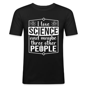 Science Scientists Researchers Saying - Men's Slim Fit T-Shirt - black - Front - Nik (191cm)