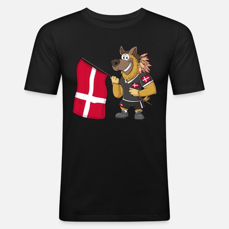Dänemark Rasta Hund - Männer Slim Fit T-Shirt - Schwarz