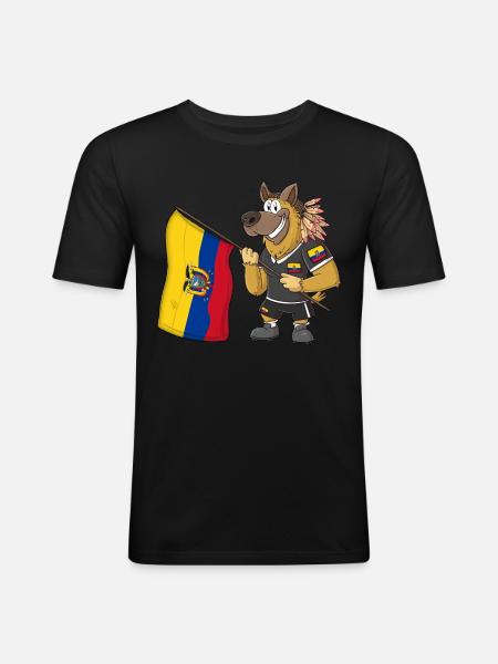 Ecuador Rasta Dog - Men's Slim Fit T-Shirt - black