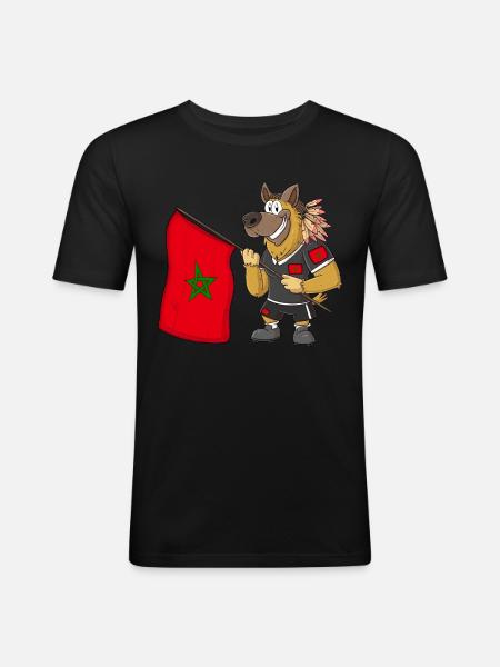 Morocco Rasta Dog - Men's Slim Fit T-Shirt - black