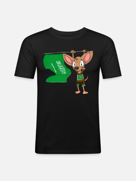 Saudi Arabia Chihuahua - Men's Slim Fit T-Shirt - black