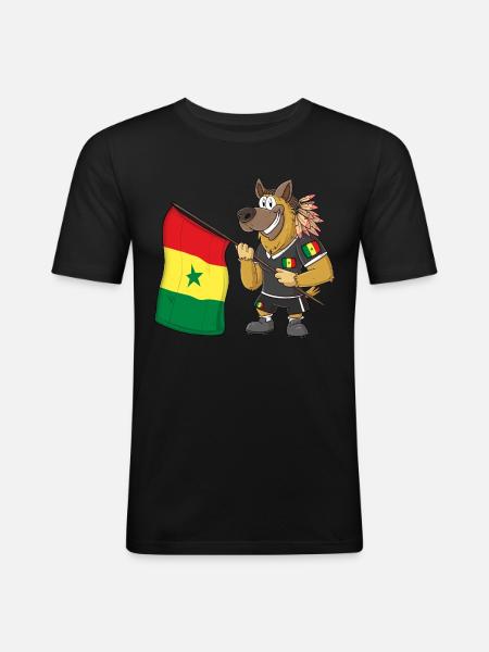 Senegal Rasta Dog - Men's Slim Fit T-Shirt - black