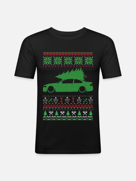 Christmas Ugly Sweater - Men's Slim Fit T-Shirt - black