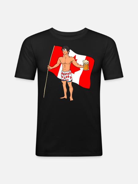 Canadian Hot Boy - Men's Slim Fit T-Shirt - black