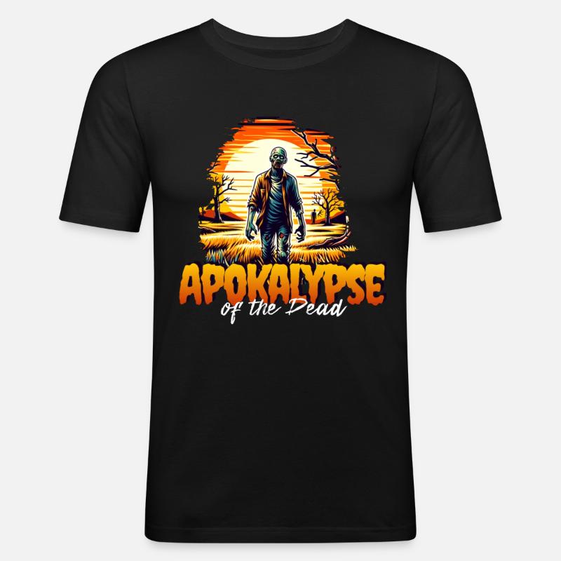 Zombieapokalypse - Männer Slim Fit T-Shirt - Schwarz