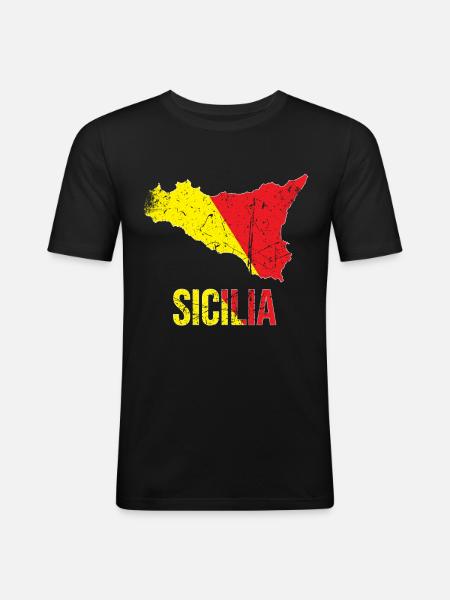 MINCHIA CHE BELLA PALERMO Sicile - T-shirt près du corps Homme - noir