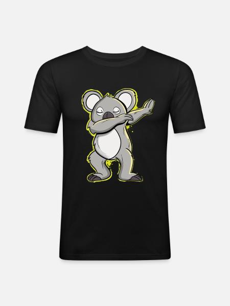 koala dabbing - Men's Slim Fit T-Shirt - black