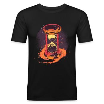Hourglass imagination - Men's Slim Fit T-Shirt - black - Front - Nik (191cm)