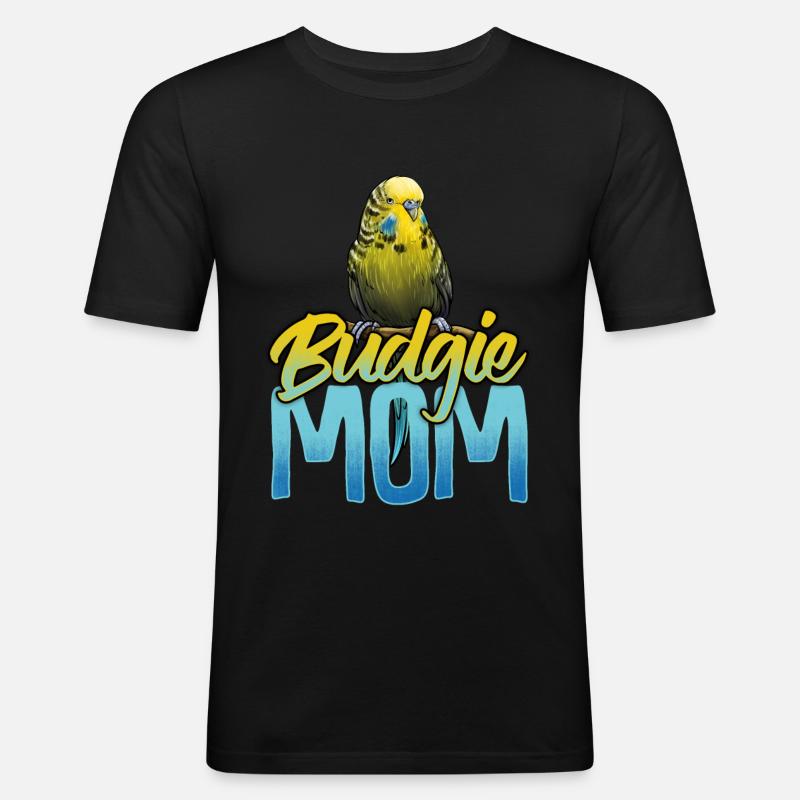 Wellensittich Mama Mutter Mutti - Männer Slim Fit T-Shirt - Schwarz