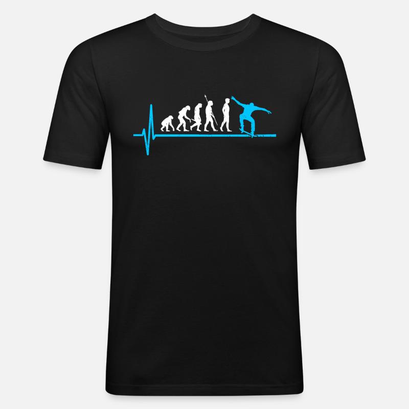 Skateboard Evolution Skateboarding - Men's Slim Fit T-Shirt - black