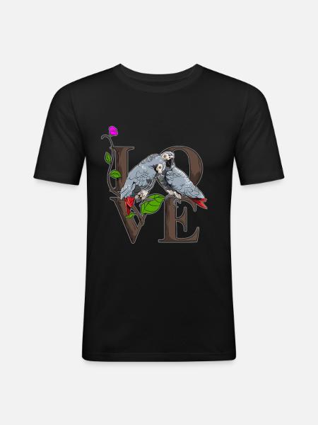 gray parrot - Men's Slim Fit T-Shirt - black