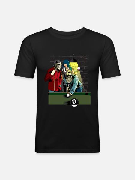 Billard Pool Snooker - Männer Slim Fit T-Shirt - Schwarz