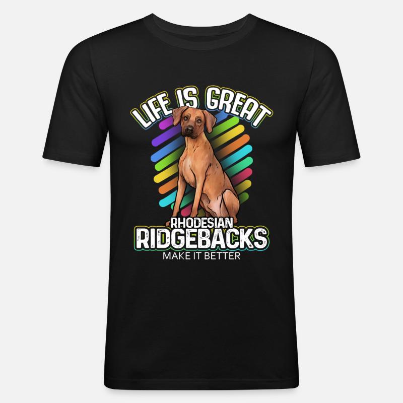 Rhodesian Ridgeback - Männer Slim Fit T-Shirt - Schwarz