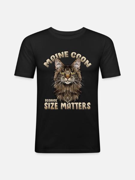 Maine Coon Chat - T-shirt près du corps Homme - noir