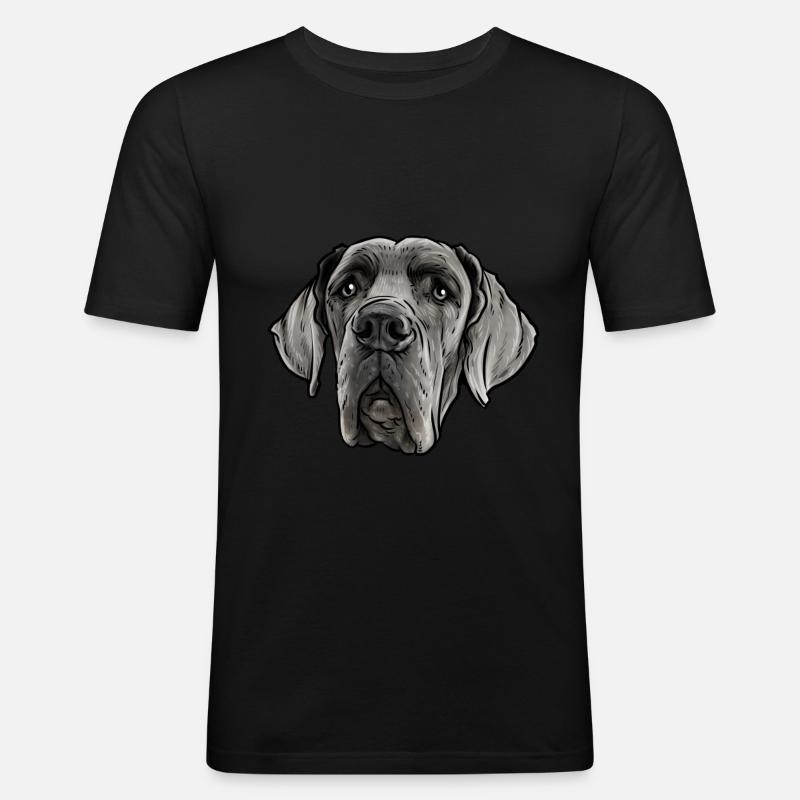 Deutsche Dogge Hund - Männer Slim Fit T-Shirt - Schwarz