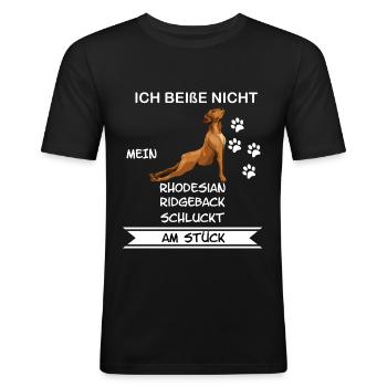 Rhodesian Ridgeback - Männer Slim Fit T-Shirt - Schwarz - Vorne - Nik (191cm)