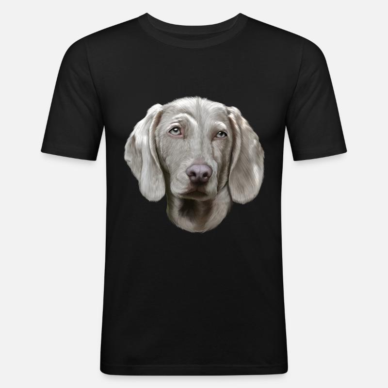 Weimaraner Hund - Männer Slim Fit T-Shirt - Schwarz