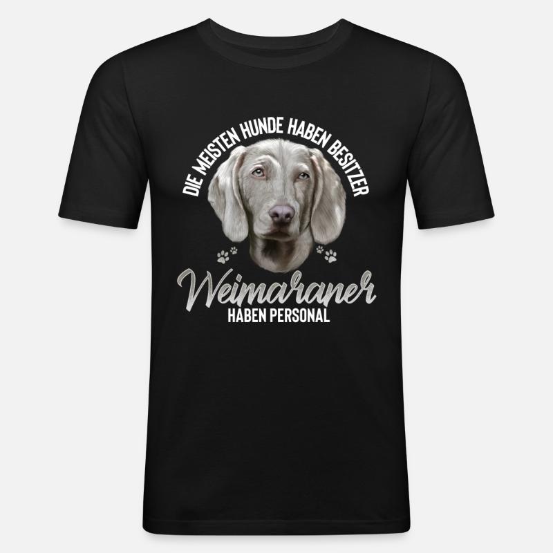 Weimaraner Hund Hunderasse - Männer Slim Fit T-Shirt - Schwarz