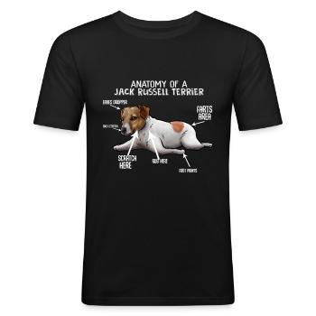 Jack Russell Terrier Hund - Männer Slim Fit T-Shirt - Schwarz - Vorne - Nik (191cm)
