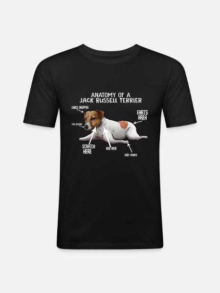 Jack Russell Terrier Hund - Männer Slim Fit T-Shirt - Schwarz
