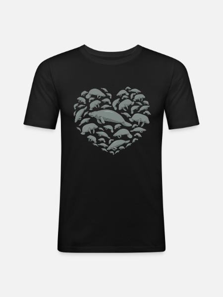 Manatee shirt women manatee manatee - Men's Slim Fit T-Shirt - black