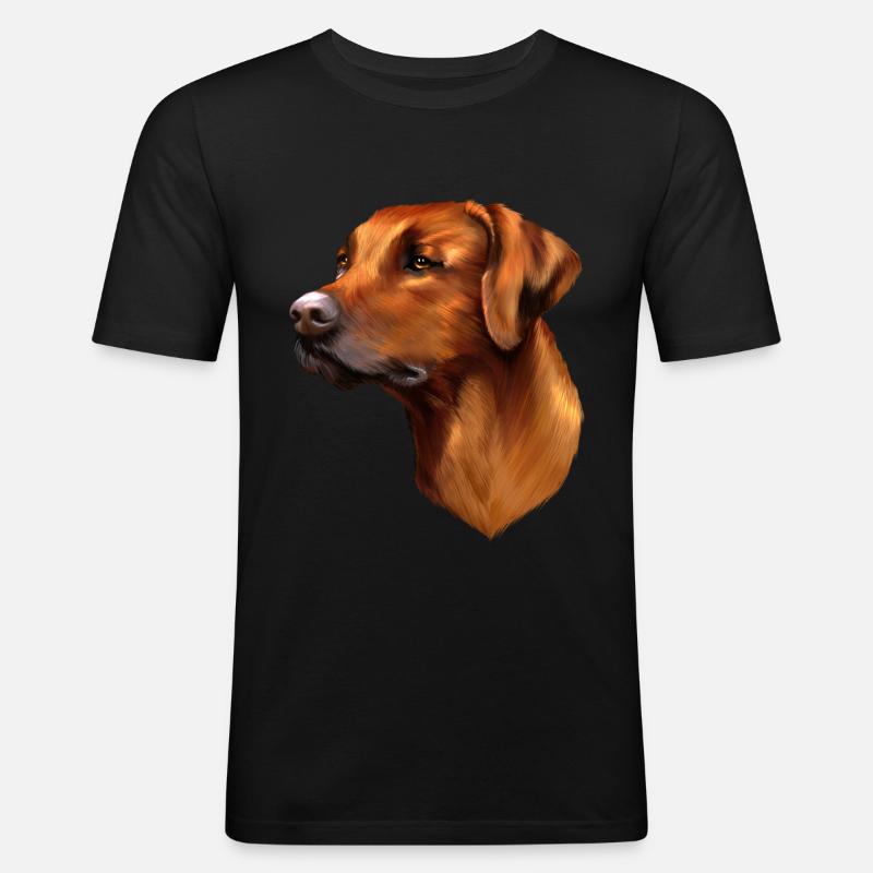 Rhodesian Ridgeback - Männer Slim Fit T-Shirt - Schwarz