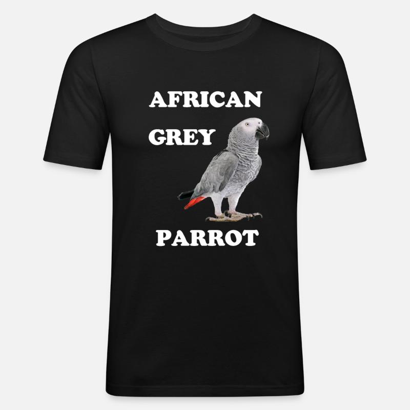 Graupapagei - Männer Slim Fit T-Shirt - Schwarz