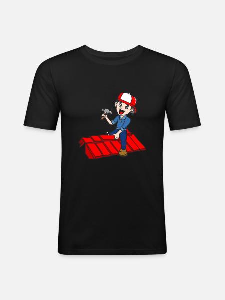 DACHDECKER - Männer Slim Fit T-Shirt - Schwarz