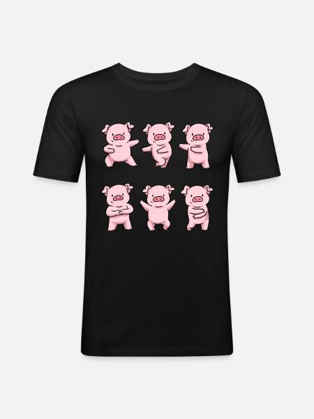 Gris skjorte gris gave mænd gris - Herre Slim Fit T-Shirt - sort