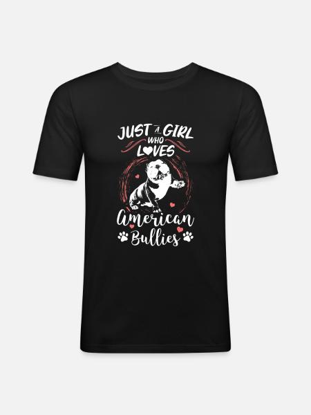 American Bully Geschenk Hundebesitzer - Männer Slim Fit T-Shirt - Schwarz