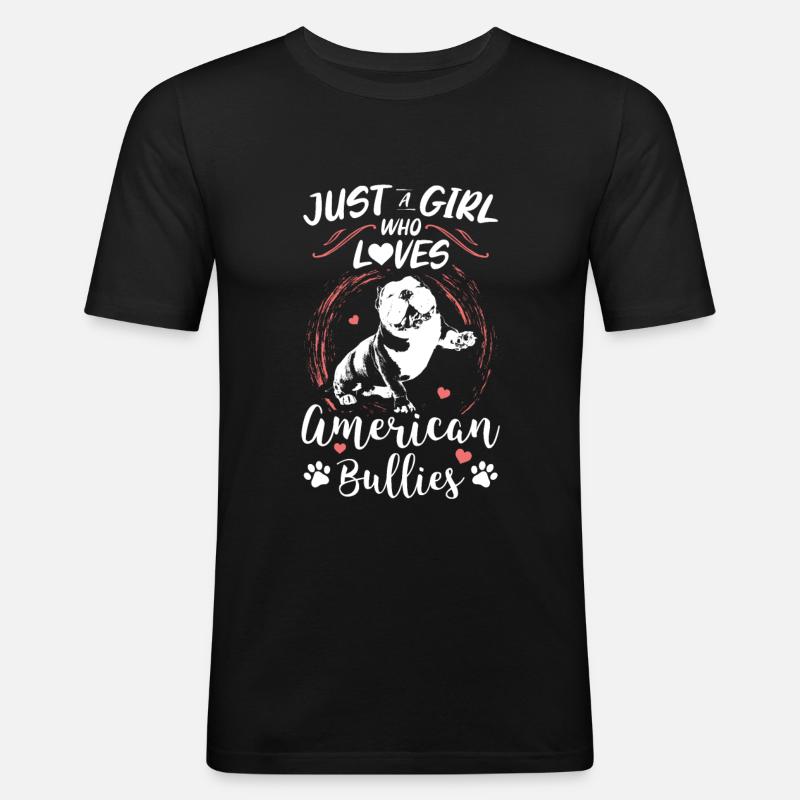 American Bully Geschenk Hundebesitzer - Männer Slim Fit T-Shirt - Schwarz