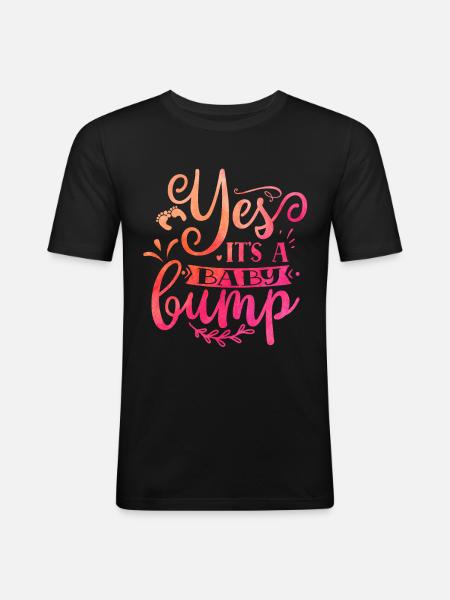 Yes it's a baby bump - Men's Slim Fit T-Shirt - black