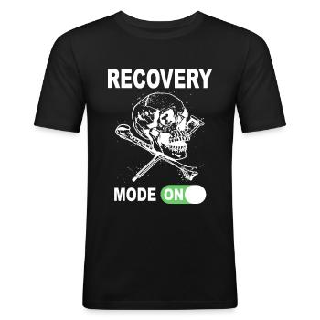 Recovery Mode On - Skull with crutches - Men's Slim Fit T-Shirt - black - Front - Nik (191cm)