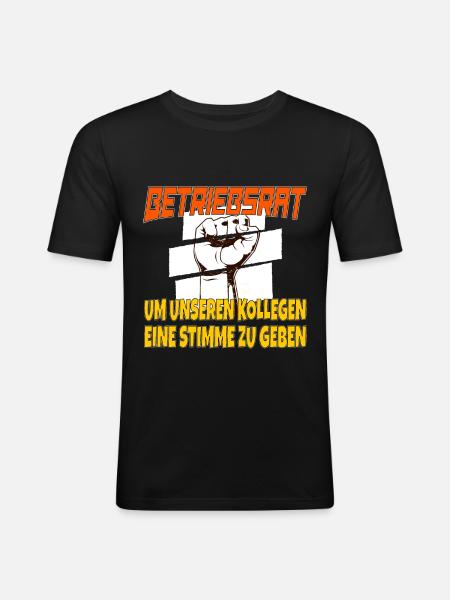 Betriebsrat - Männer Slim Fit T-Shirt - Schwarz