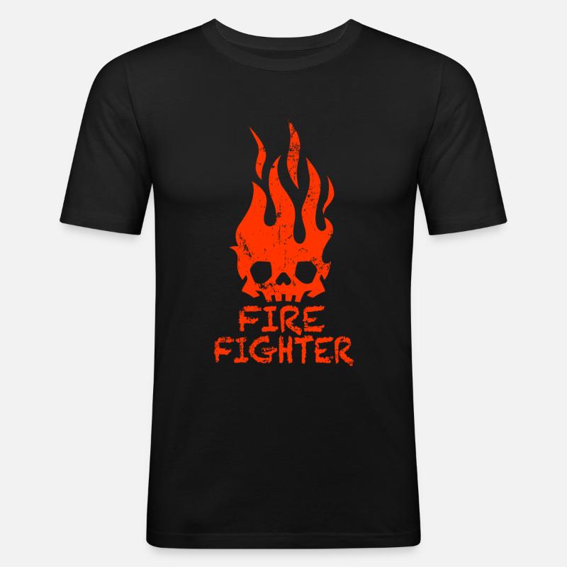Firefighter Fire Firefighters Feuerwehrmann - Men's Slim Fit T-Shirt - black