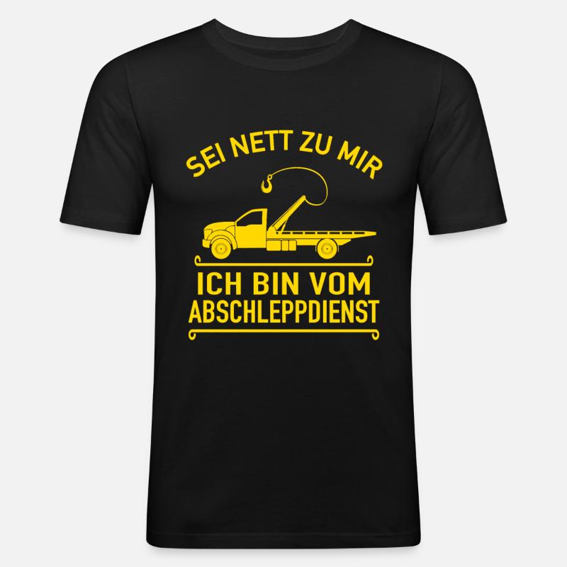 Auto Abschleppdienst Abschleppservice Abschlepper - Männer Slim Fit T-Shirt - Schwarz
