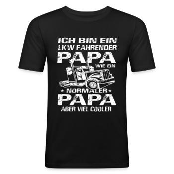 Kraftfahrer Papa Fernfahrer LKW-Fahrer Papa - Männer Slim Fit T-Shirt - Schwarz - Vorne - Nik (191cm)