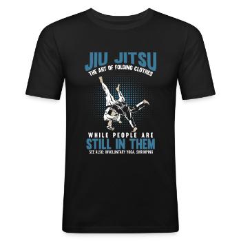 Funny Jiu Jitsu Fighter BJJ Training Humor - Men's Slim Fit T-Shirt - black - Front - Nik (191cm)