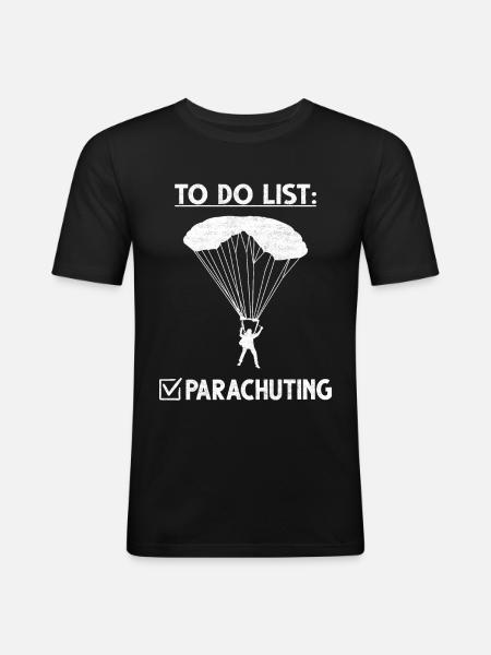 Parachute Skydiver Celebration Adrenaline - Men's Slim Fit T-Shirt - black