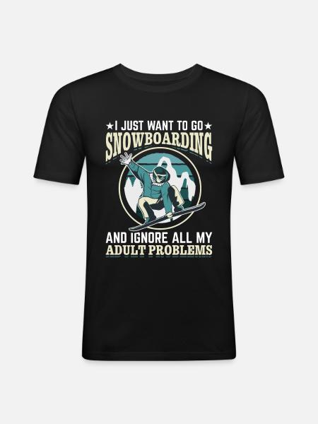 Snowboarding Snowboard Freestyle Snowboarder - Men's Slim Fit T-Shirt - black