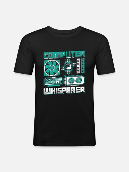 Computer Whisperer IT Support - Men's Slim Fit T-Shirt - black