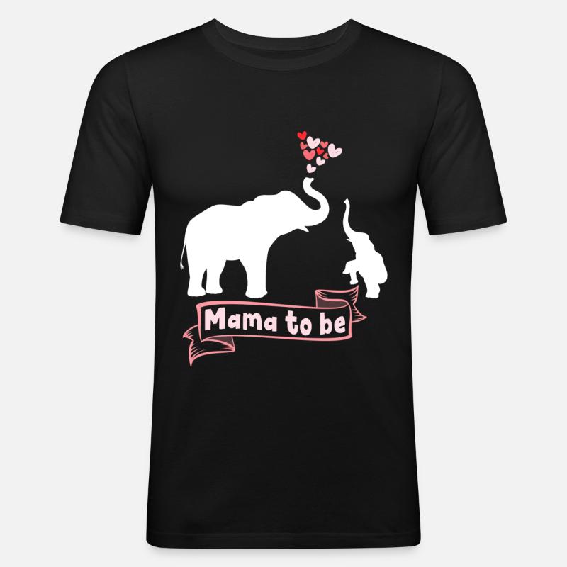 Elefantenmama wird Mama - Männer Slim Fit T-Shirt - Schwarz